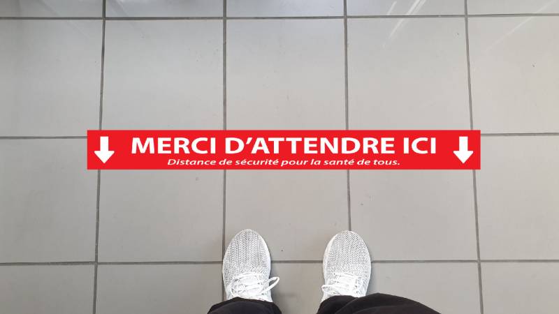 Sticker marquage sol Covid 19, ag-signalétique