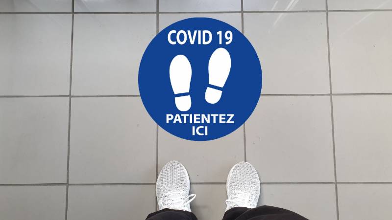 Sticker marquage sol Covid 19, ag-signalétique